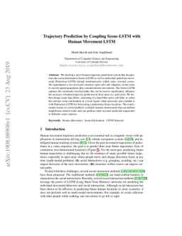 Trajectory Prediction by Coupling Scene-LSTM with Human Movement LSTM