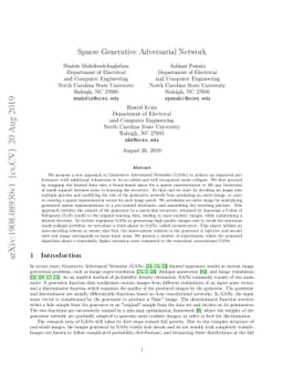Sparse Generative Adversarial Network