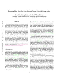 Learning Filter Basis for Convolutional Neural Network Compression