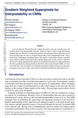 Gradient Weighted Superpixels for Interpretability in CNNs