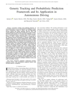 Generic Tracking and Probabilistic Prediction Framework and Its
  Application in Autonomous Driving