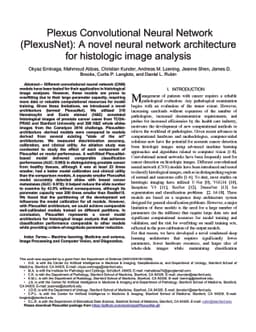 Plexus Convolutional Neural Network (PlexusNet): A novel neural network
  architecture for histologic image analysis