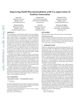 Improving Outfit Recommendation with Co-supervision of Fashion
  Generation