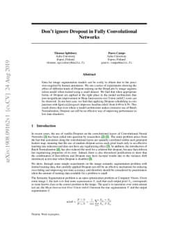Don't ignore Dropout in Fully Convolutional Networks
