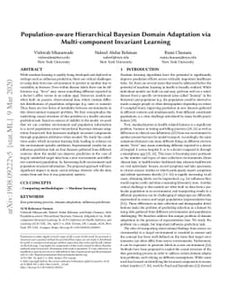 Population-aware Hierarchical Bayesian Domain Adaptation via
  Multiple-component Invariant Learning