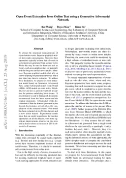 Open Event Extraction from Online Text using a Generative Adversarial
  Network