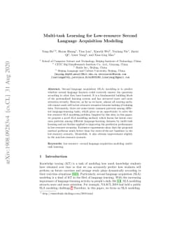 Multi-task Learning for Low-resource Second Language Acquisition
  Modeling