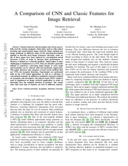 A Comparison of CNN and Classic Features for Image Retrieval
