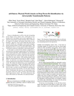 advPattern: Physical-World Attacks on Deep Person Re-Identification via
  Adversarially Transformable Patterns