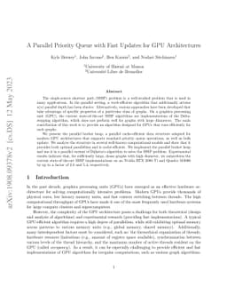 A parallel priority queue with fast updates for GPU architectures