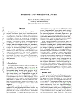 Uncertainty-Aware Anticipation of Activities