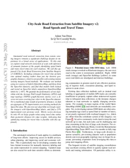 City-Scale Road Extraction from Satellite Imagery v2: Road Speeds and
  Travel Times