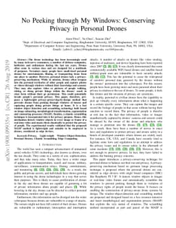 No Peeking through My Windows: Conserving Privacy in Personal Drones