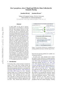 Don't paraphrase, detect! Rapid and Effective Data Collection for
  Semantic Parsing