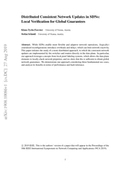Distributed Consistent Network Updates in SDNs: Local Verification for
  Global Guarantees