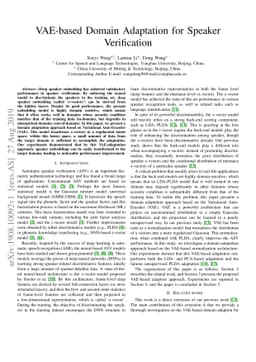 VAE-based Domain Adaptation for Speaker Verification