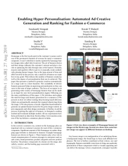Enabling Hyper-Personalisation: Automated Ad Creative Generation and
  Ranking for Fashion e-Commerce