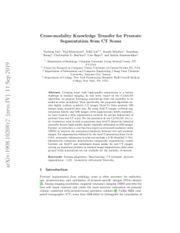 Cross-modality Knowledge Transfer for Prostate Segmentation from CT
  Scans