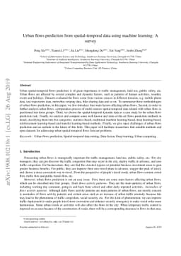 Urban flows prediction from spatial-temporal data using machine
  learning: A survey