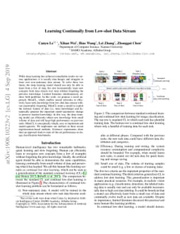 Learning Continually from Low-shot Data Stream