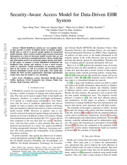 A Security-Aware Access Model for Data-Driven EHR System
