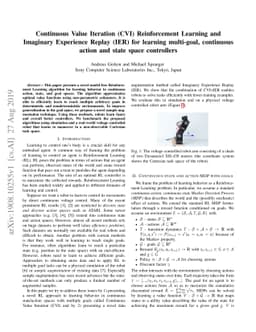 Continuous Value Iteration (CVI) Reinforcement Learning and Imaginary
  Experience Replay (IER) for learning multi-goal, continuous action and state
  space controllers