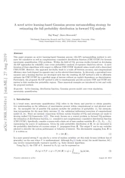 A novel active learning-based Gaussian process metamodelling strategy
  for estimating the full probability distribution in forward UQ analysis