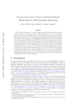On the Convergence Theory of Gradient-Based Model-Agnostic Meta-Learning
  Algorithms