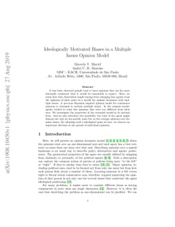 Ideologically Motivated Biases in a Multiple Issues Opinion Model