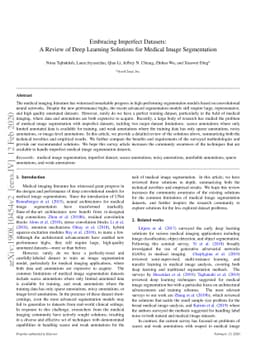 Embracing Imperfect Datasets: A Review of Deep Learning Solutions for
  Medical Image Segmentation