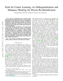 Push for Center Learning via Orthogonalization and Subspace Masking for
  Person Re-Identification