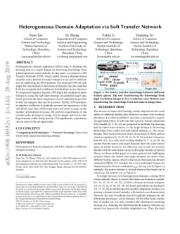 Heterogeneous Domain Adaptation via Soft Transfer Network