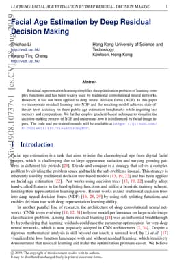 Facial age estimation by deep residual decision making