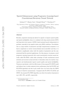 Convolutional Recurrent Neural Network Based Progressive Learning for
  Monaural Speech Enhancement
