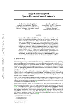 Image Captioning with Sparse Recurrent Neural Network