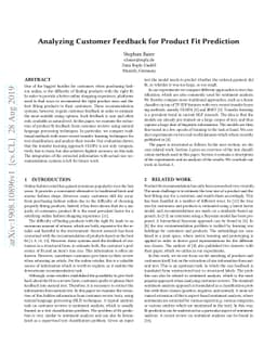 Analyzing Customer Feedback for Product Fit Prediction