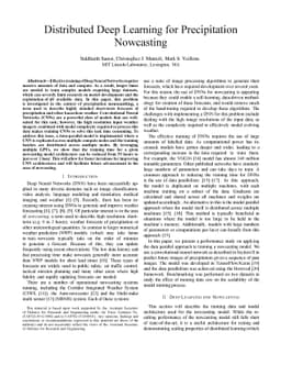 Distributed Deep Learning for Precipitation Nowcasting