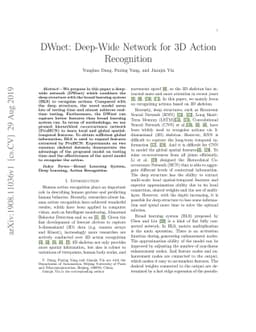 DWnet: Deep-Wide Network for 3D Action Recognition