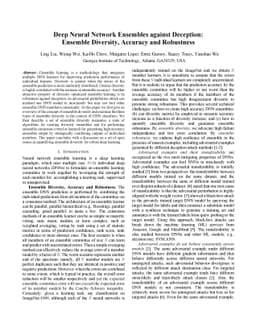 Deep Neural Network Ensembles against Deception: Ensemble Diversity,
  Accuracy and Robustness