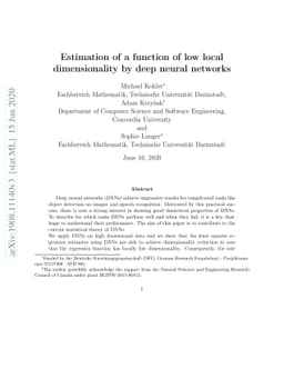 Estimation of a function of low local dimensionality by deep neural
  networks