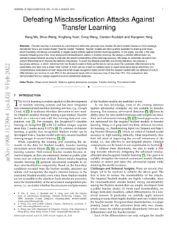 Defeating Misclassification Attacks Against Transfer Learning
