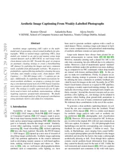Aesthetic Image Captioning From Weakly-Labelled Photographs