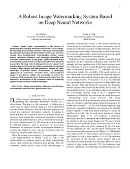 A Robust Image Watermarking System Based on Deep Neural Networks