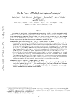 On the Power of Multiple Anonymous Messages