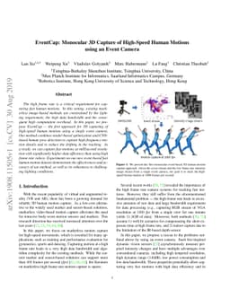 EventCap: Monocular 3D Capture of High-Speed Human Motions using an
  Event Camera