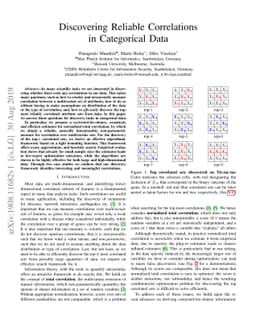Discovering Reliable Correlations in Categorical Data