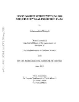 Learning Rich Representations For Structured Visual Prediction Tasks