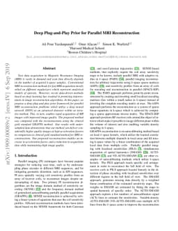 Deep Plug-and-Play Prior for Parallel MRI Reconstruction