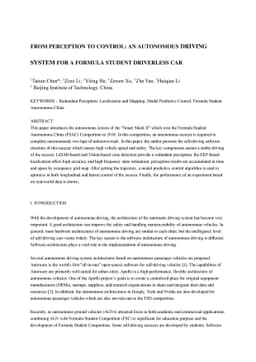 From perception to control: an autonomous driving system for a formula
  student driverless car