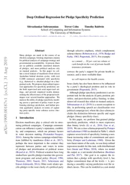 Deep Ordinal Regression for Pledge Specificity Prediction